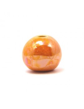 Perle céramique émaillée 22 mm orange