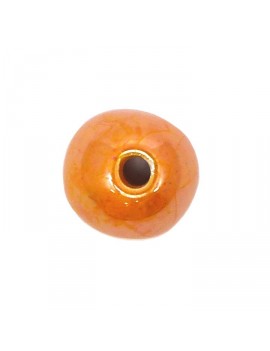 Perle céramique émaillée 22 mm orange