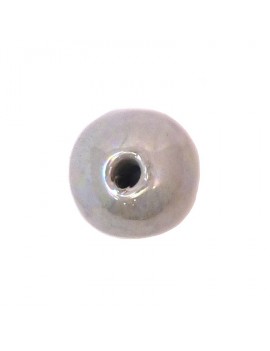 Perle céramique émaillée 22 mm gris clair