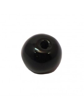 Perle céramique émaillée 22 mm noir