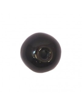 Perle céramique émaillée 22 mm noir