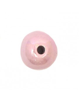 Perle céramique émaillée 22 mm parme