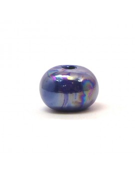 Perle céramique émaillée 16 mm bleu électrique