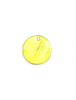 Sequin en nacre jaune 20 mm