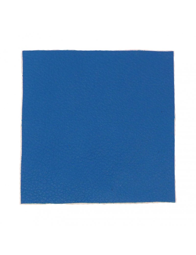 Carré cuir 8x8 cm bleu cyan