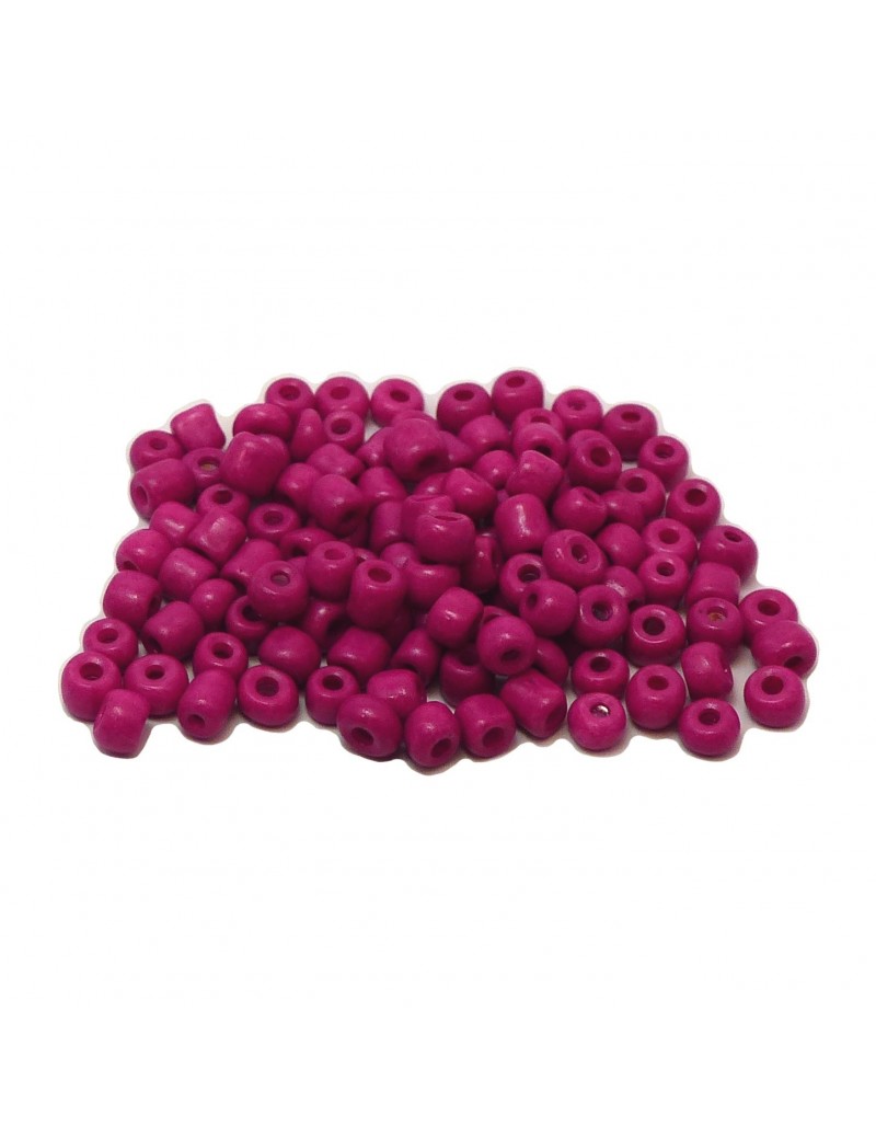 Rocailles 6/0 - 4 mm fuschia mat - 15grs