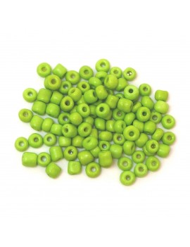 Rocailles 6/0 - 4 mm vert mat - 15grs