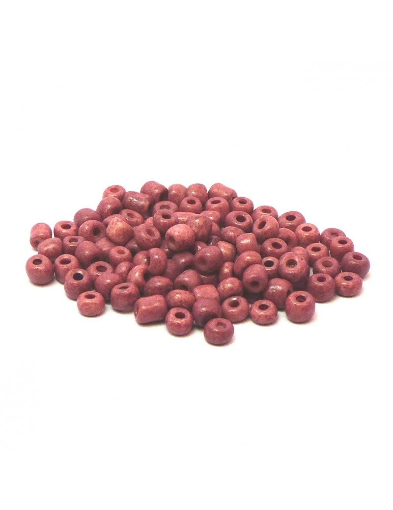 Rocailles 6/0 - 4 mm vieux rose mat - 15grs