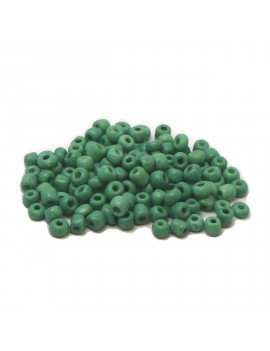 Rocailles 6/0 - 4 mm vert d'eau mat - 15grs