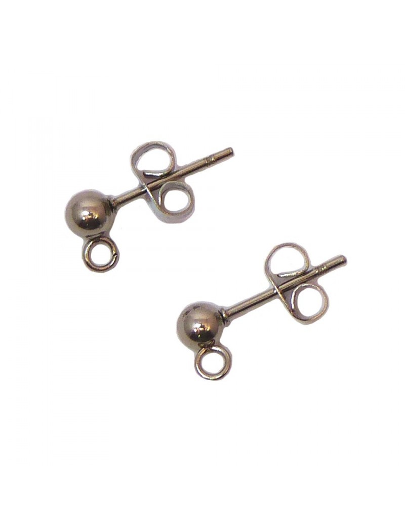 Boucles d'oreilles puce boule 4 mm