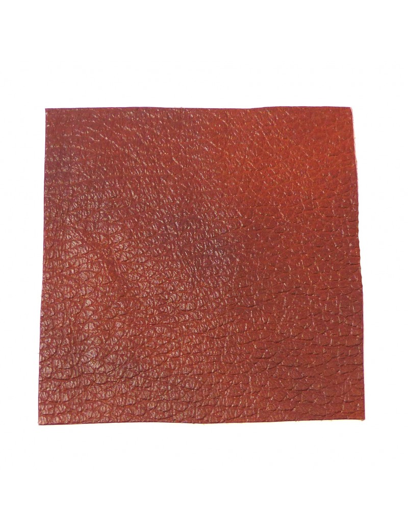 Carré cuir 8x8 cm marron chocolat